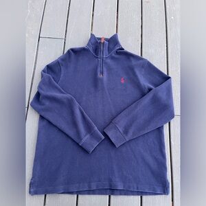 Polo Ralph Lauren 1/4 Zip Men XL TG Blue Pullover Sweater